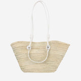 BORSA IN PAGLIA CON LOGO CAT61 BIANCO FILIPPO CATARZI 