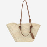 BORSA IN PAGLIA CON LOGO CAT61 CUOIO FILIPPO CATARZI 