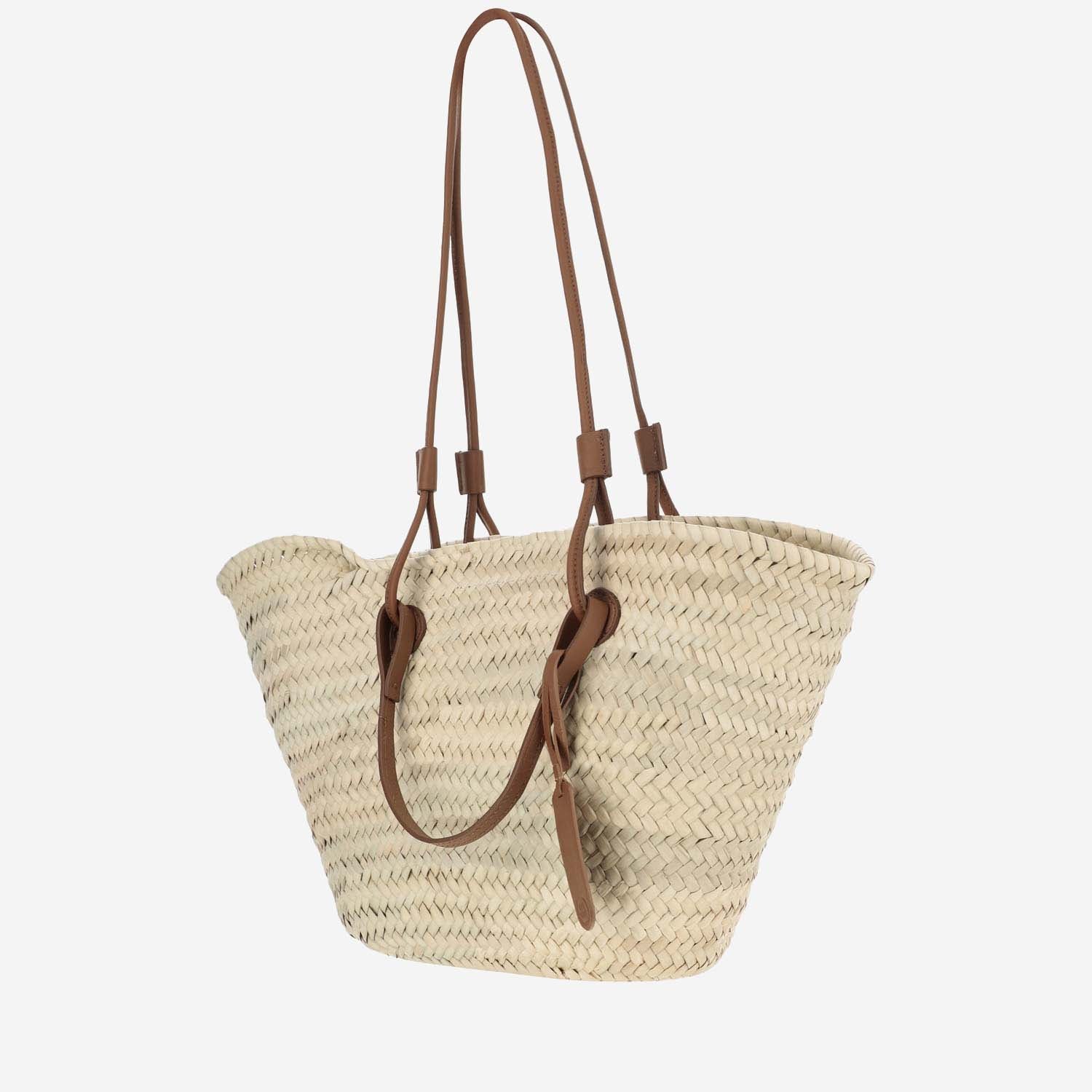 BORSA IN PAGLIA CON LOGO CAT61 CUOIO FILIPPO CATARZI 