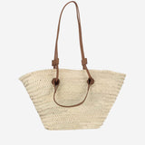 BORSA IN PAGLIA CON LOGO CAT61 CUOIO FILIPPO CATARZI 