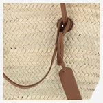 BORSA IN PAGLIA CON LOGO CAT61 CUOIO FILIPPO CATARZI 