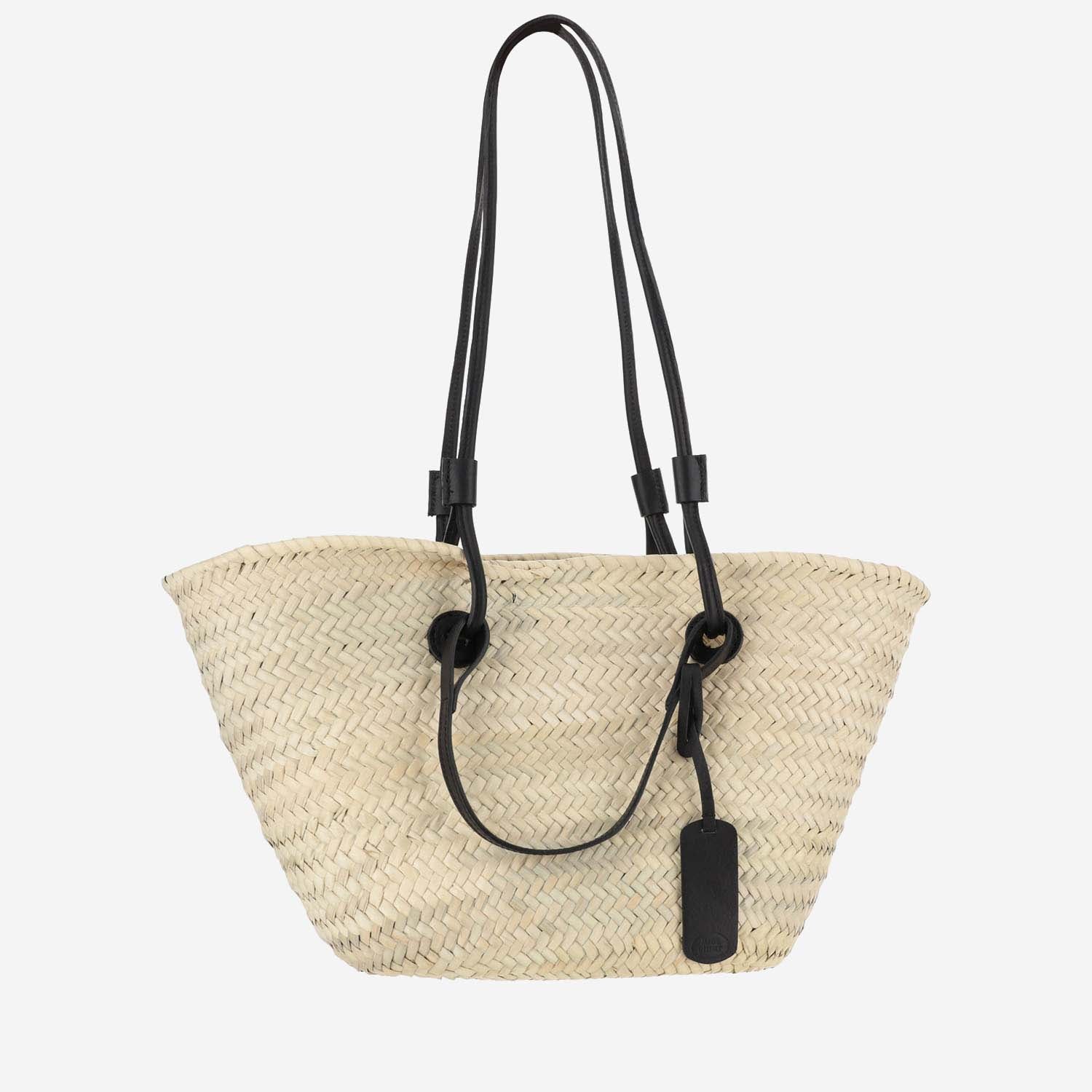 BORSA IN PAGLIA CON LOGO CAT61 NERO FILIPPO CATARZI 