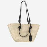 BORSA IN PAGLIA CON LOGO CAT61 NERO FILIPPO CATARZI 