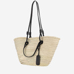 BORSA IN PAGLIA CON LOGO CAT61 NERO FILIPPO CATARZI 