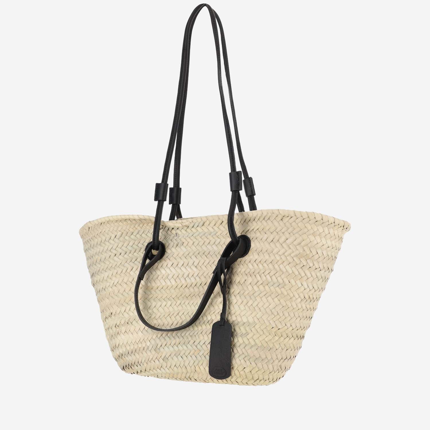 BORSA IN PAGLIA CON LOGO CAT61 NERO FILIPPO CATARZI 