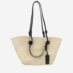 BORSA IN PAGLIA CON LOGO CAT61 NERO FILIPPO CATARZI 