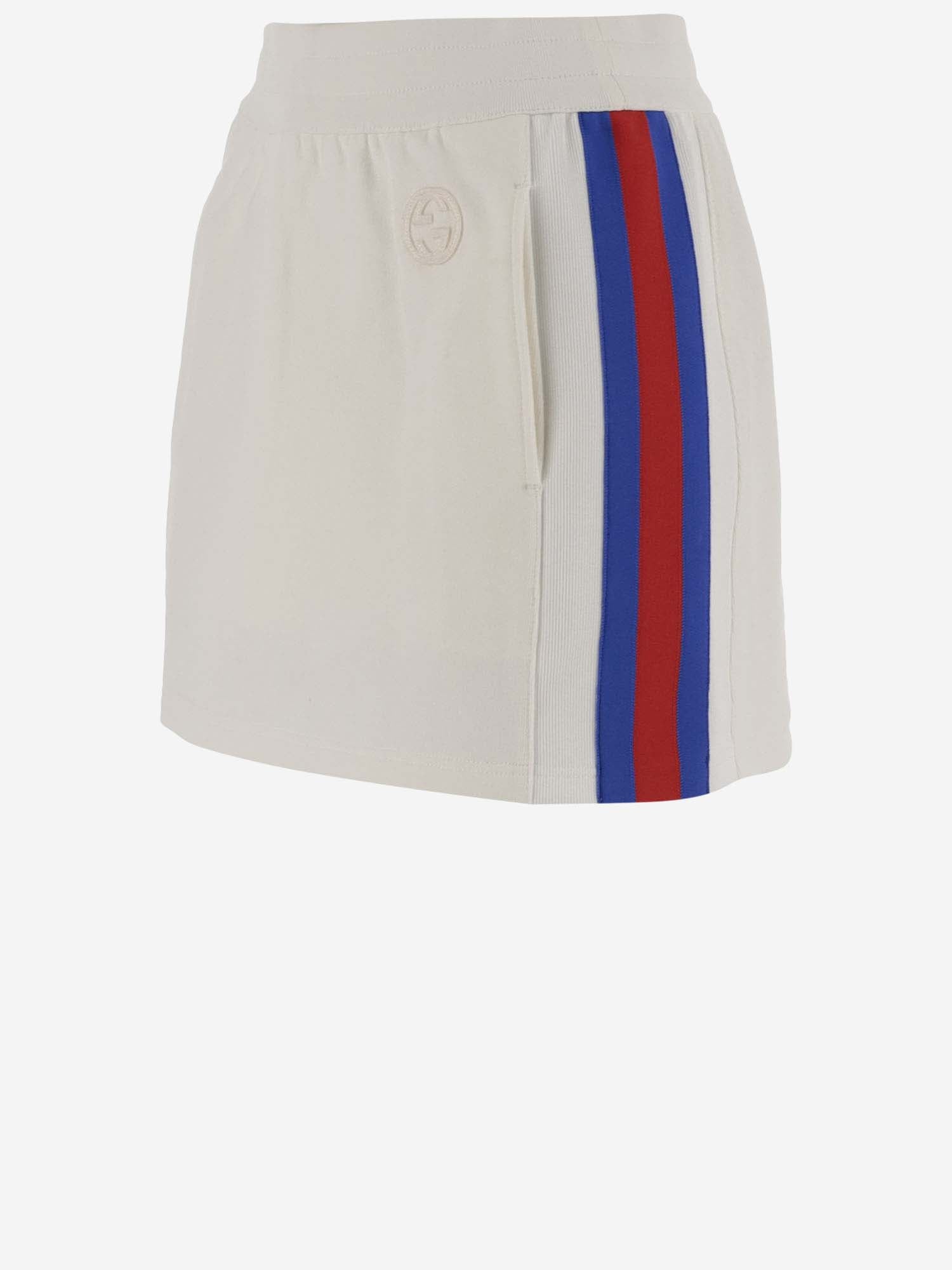 MINIGONNA IN JERSEY DI COTONE CON DETTAGLIO WEB 773725 XJF8W9088 GUCCI 