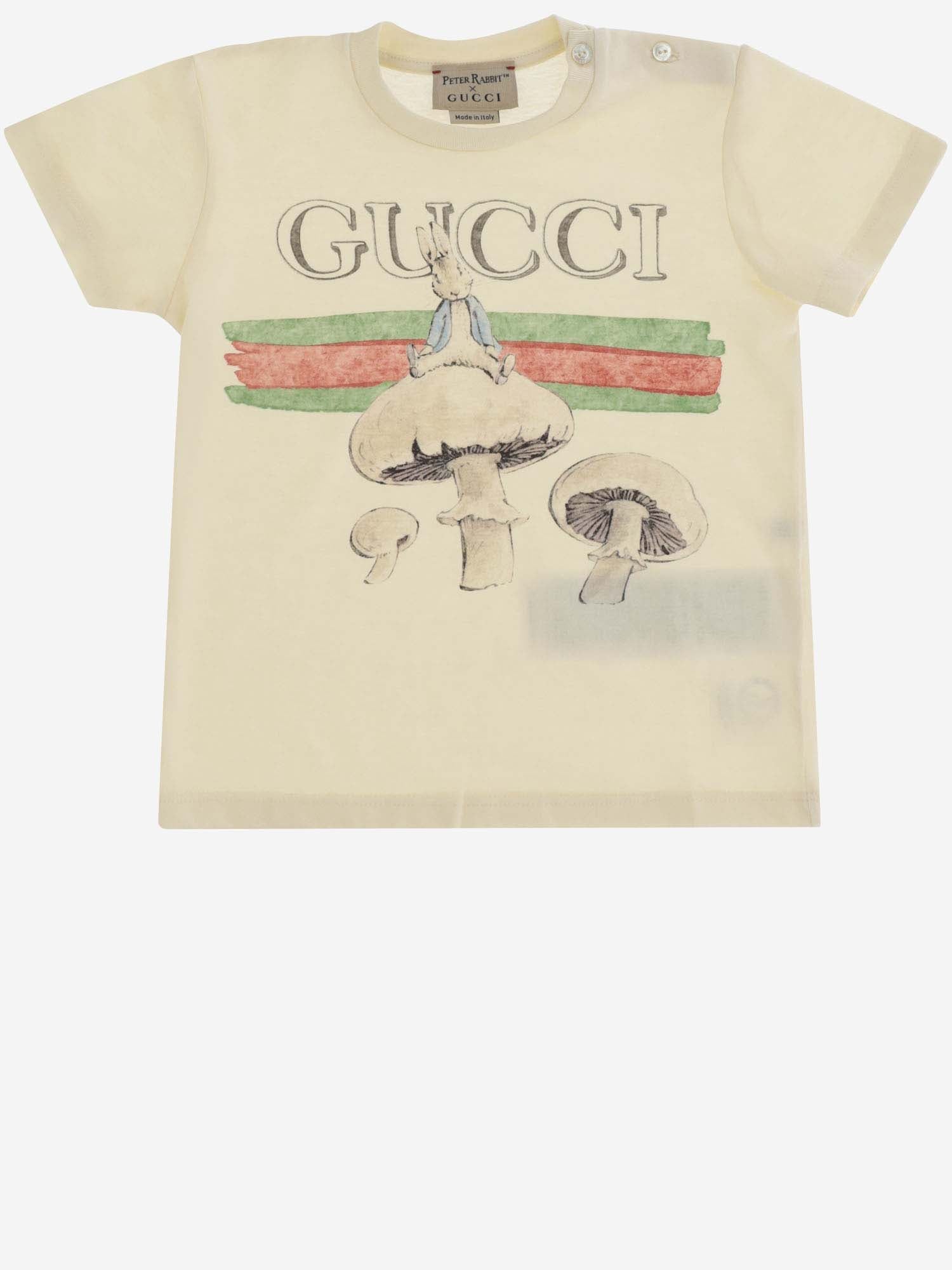 T-SHIRT IN COTONE GUCCI X PETER RABBIT 548034 XJF6A9247 GUCCI KIDS 