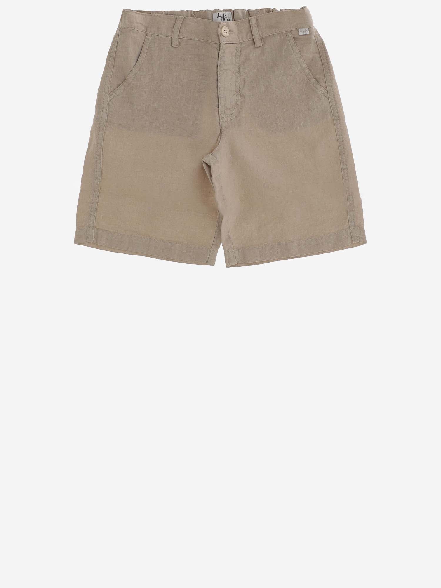 PANTALONI CORTI IN LINO P24PB069L6009 126 IL GUFO KIDS 