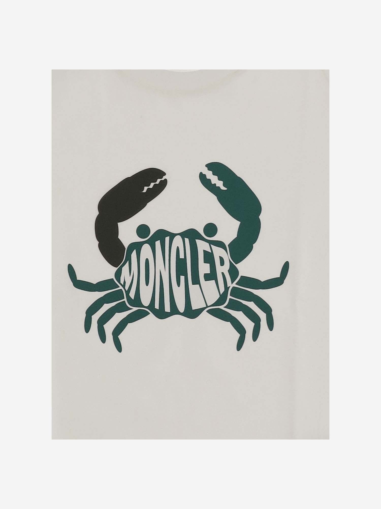 T-SHIRT IN MISTO COTONE CON LOGO 8C000118790N 034 MONCLER ENFANTS 
