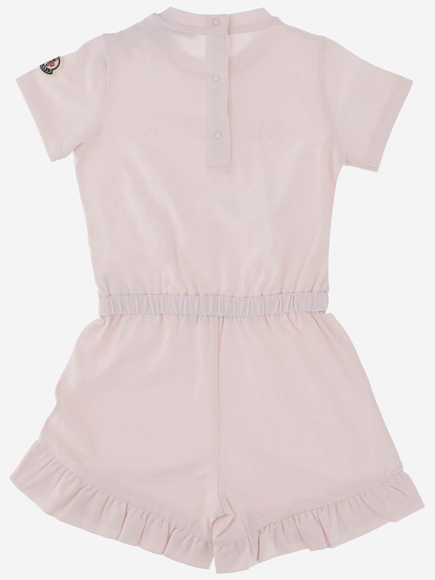 TUTA IN COTONE STRETCH CON LOGO 8L000058790N 504 MONCLER ENFANTS 