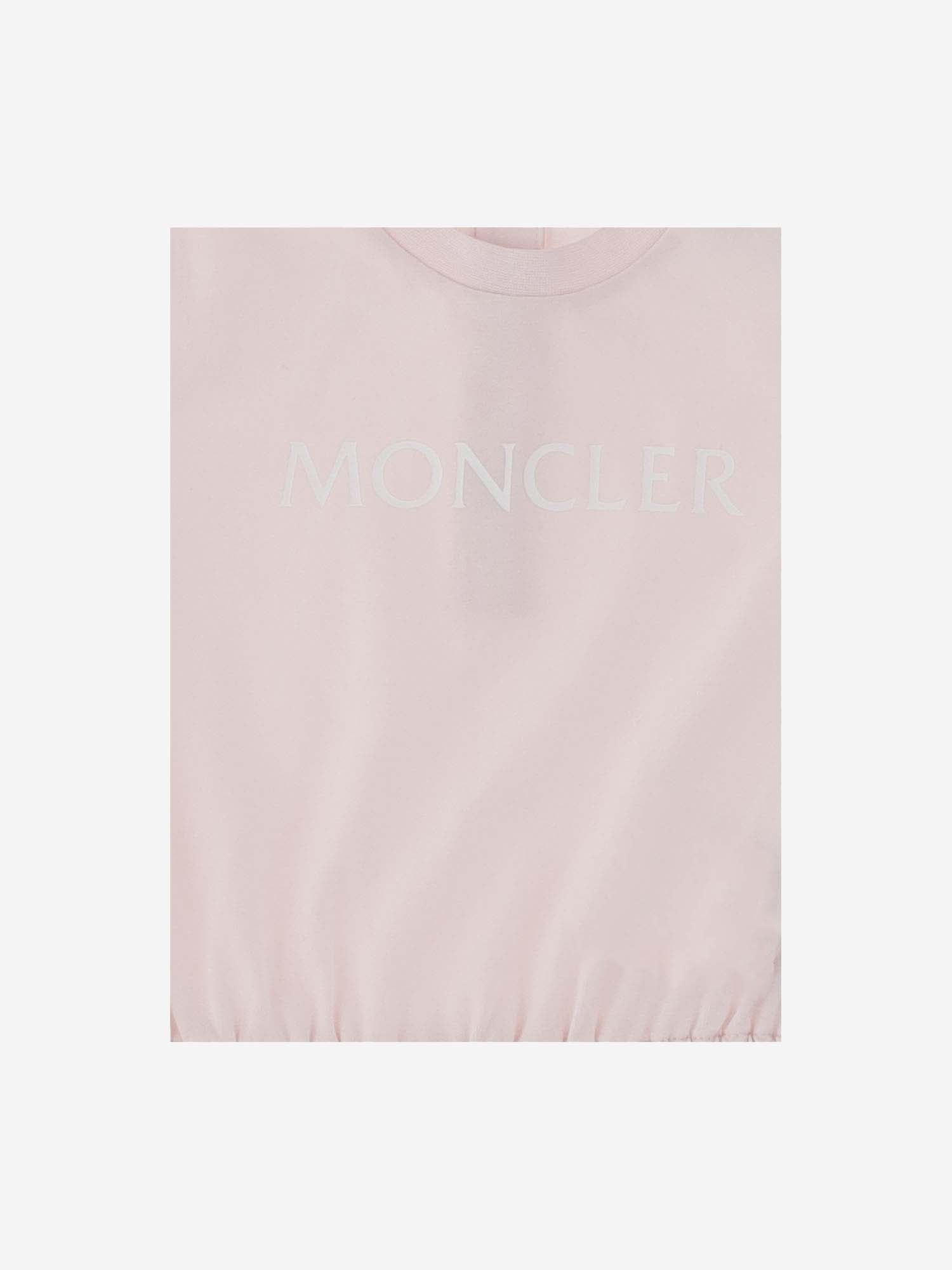 TUTA IN COTONE STRETCH CON LOGO 8L000058790N 504 MONCLER ENFANTS 