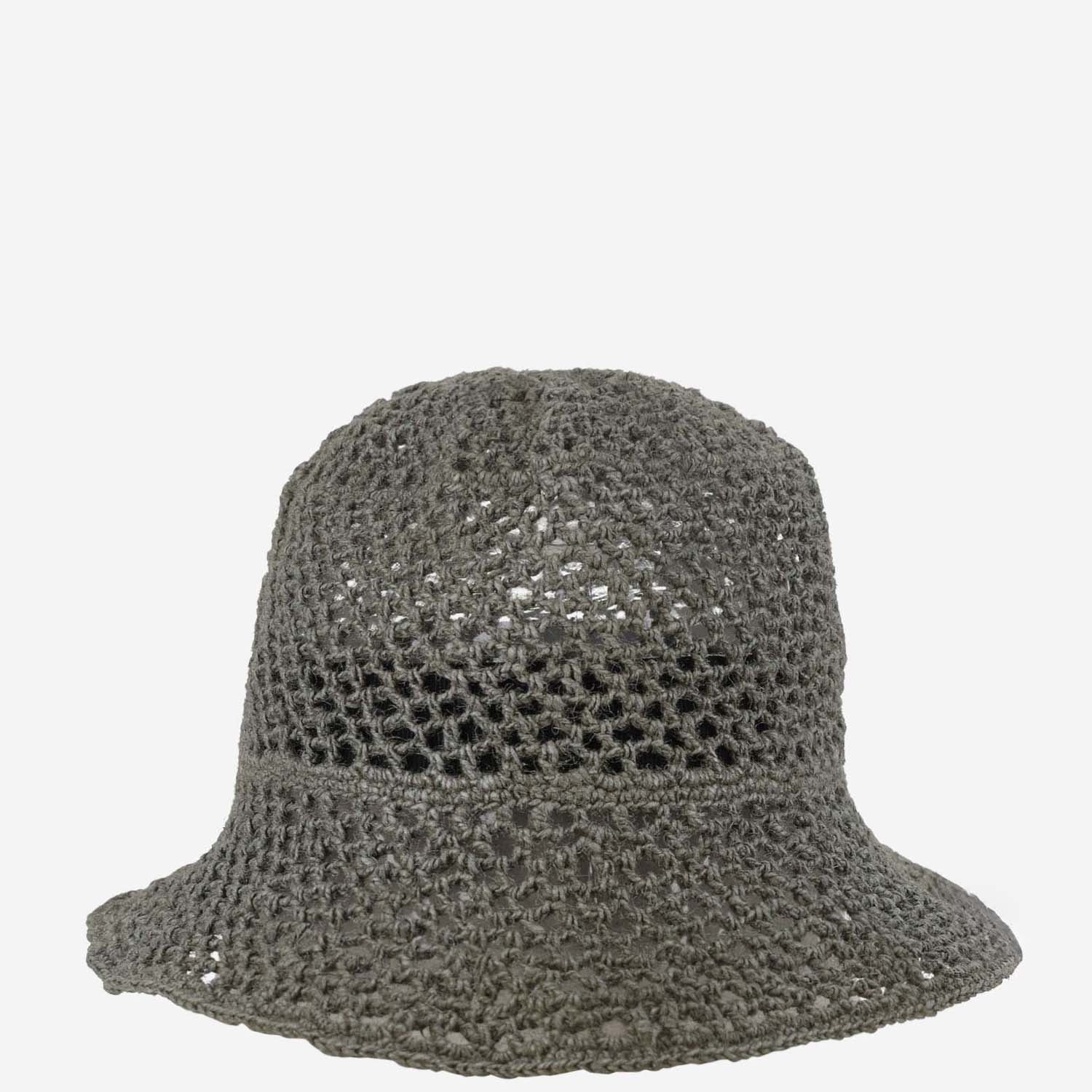 CAPPELLO BUCKET IN RETE CUFFIA GREEN PEARL REINHARD PLANK 