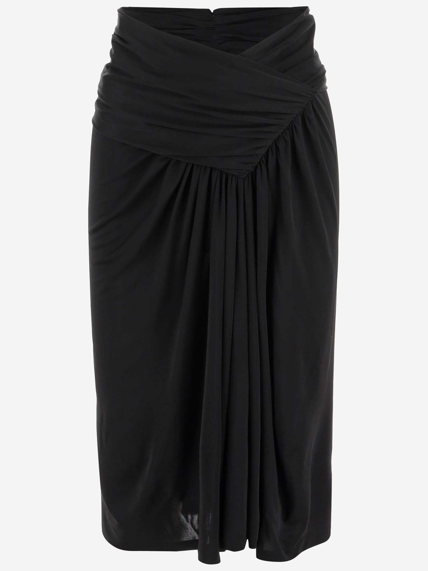 GONNA IN VISCOSA DRAPPEGGIATA 776439 Y7F981000 SAINT LAURENT 