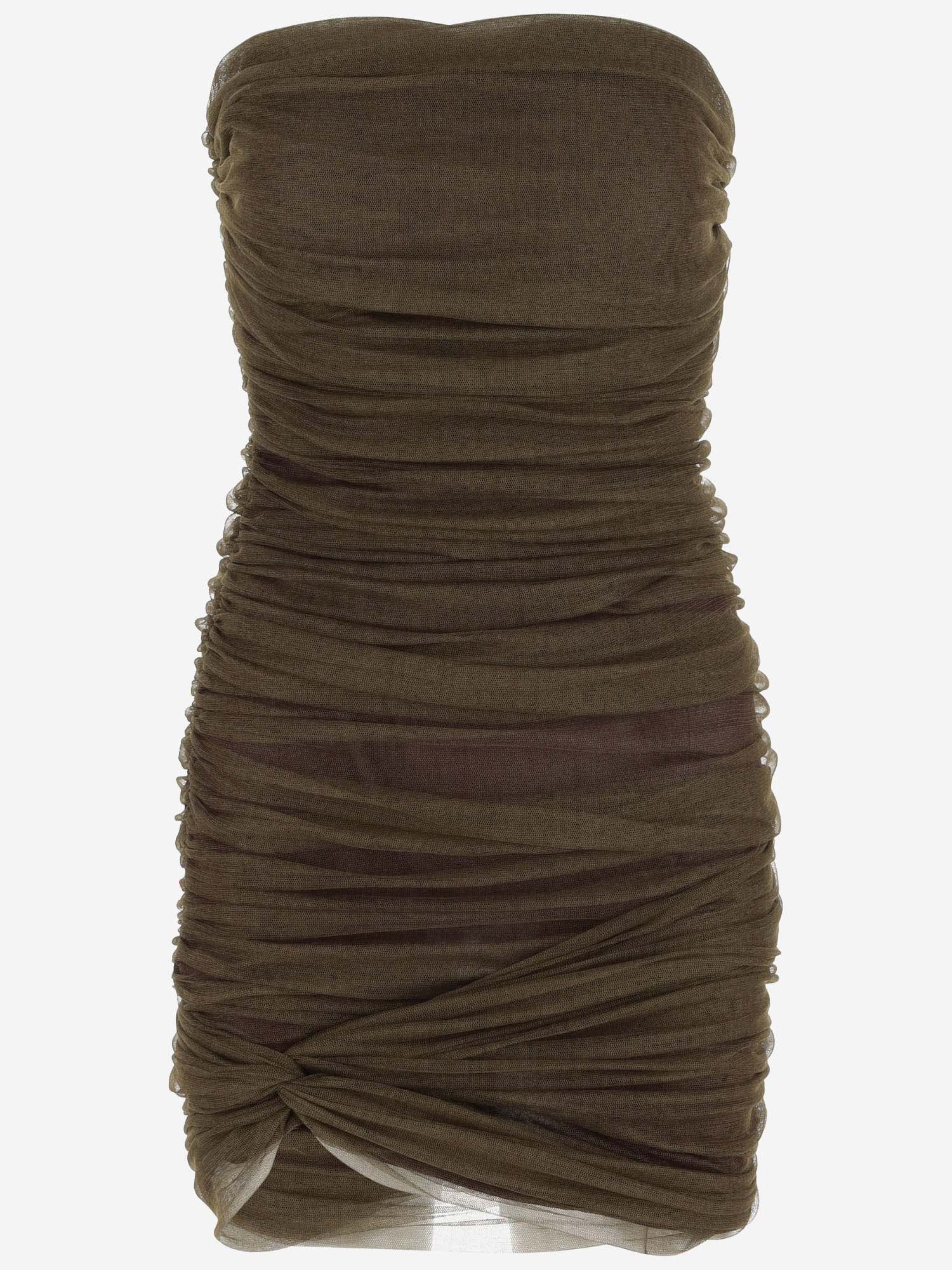 ABITO BUSTIER ARRICCIATO IN TULLE 783898 Y4C343217 SAINT LAURENT 