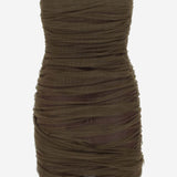ABITO BUSTIER ARRICCIATO IN TULLE 783898 Y4C343217 SAINT LAURENT 