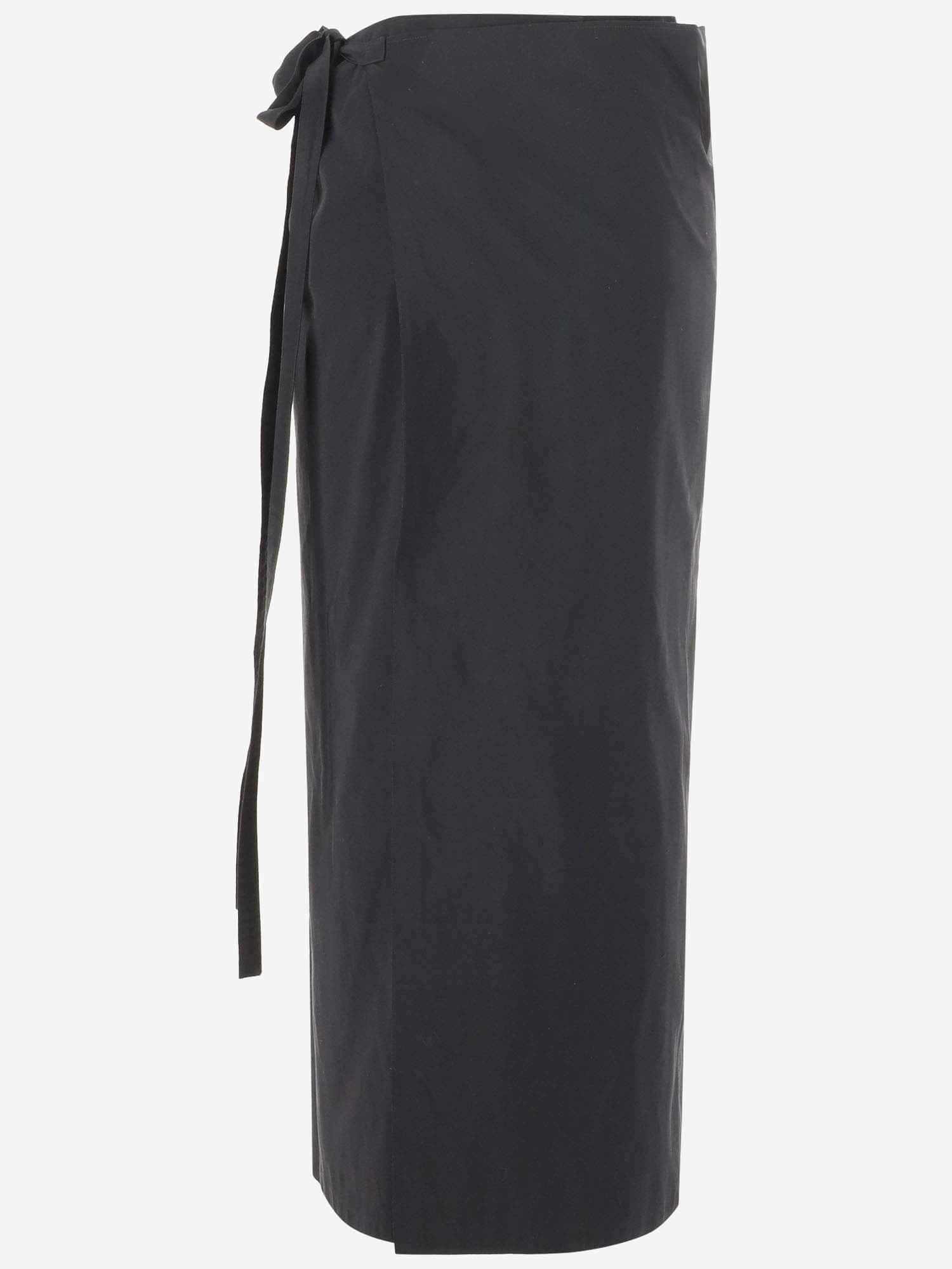 GONNA LUNGA VOICE IN MISTO COTONE 8166W3083 BLK THE ROW 
