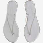 SANDALI IN PELLE CON STRASS<BR/> BALOS SILVER KIMA 
