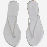 SANDALI IN PELLE CON STRASS<BR/> BALOS SILVER KIMA 