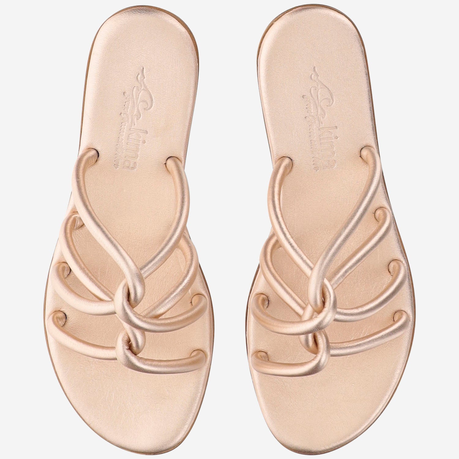 SANDALI IN PELLE TASO TUB ROSE GOLD KIMA 
