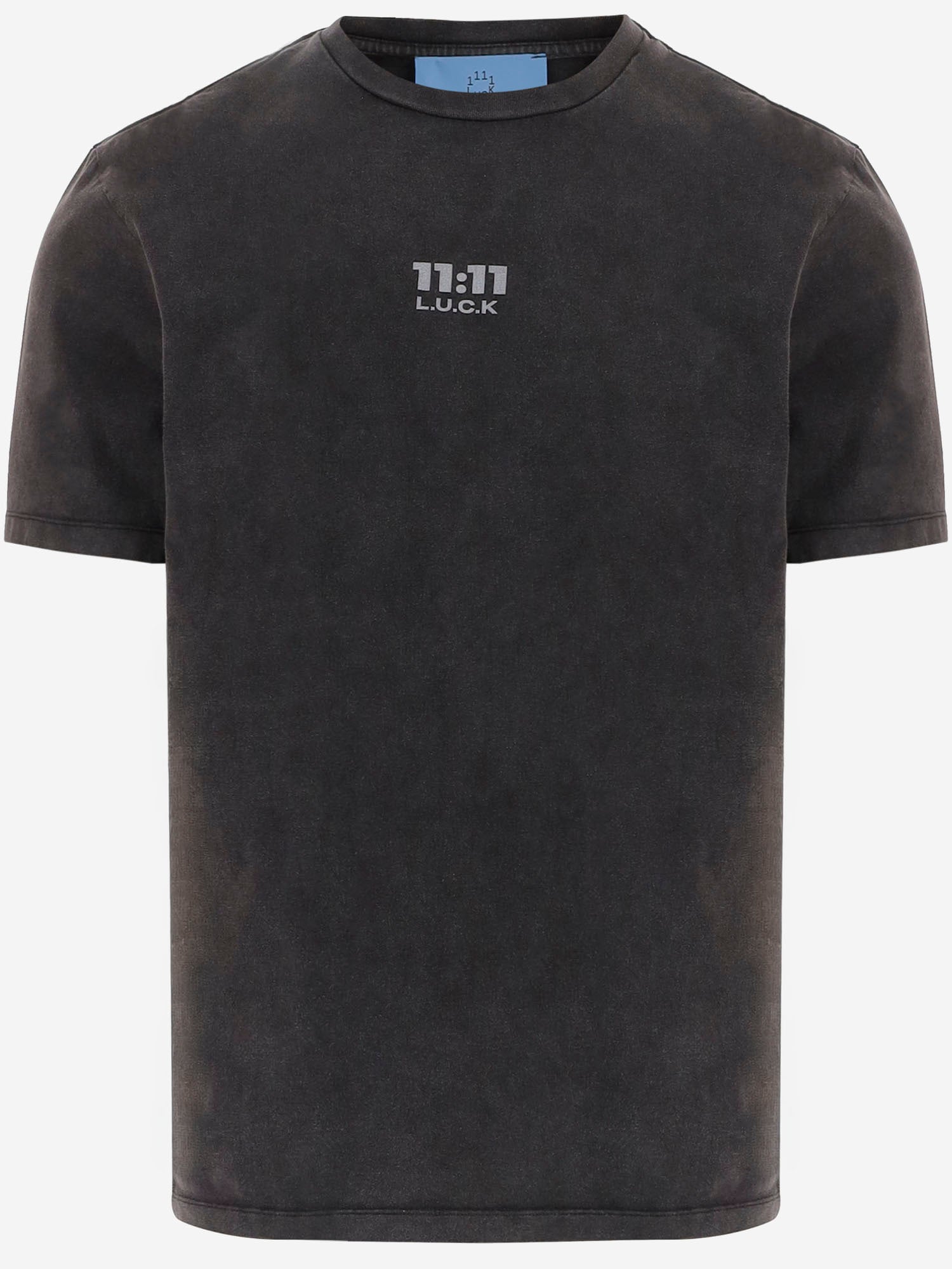 T-SHIRT IN COTONE CON STAMPA LOGO 1111LUCKBASICTEE BLACK 11:11 L.U.C.K. 