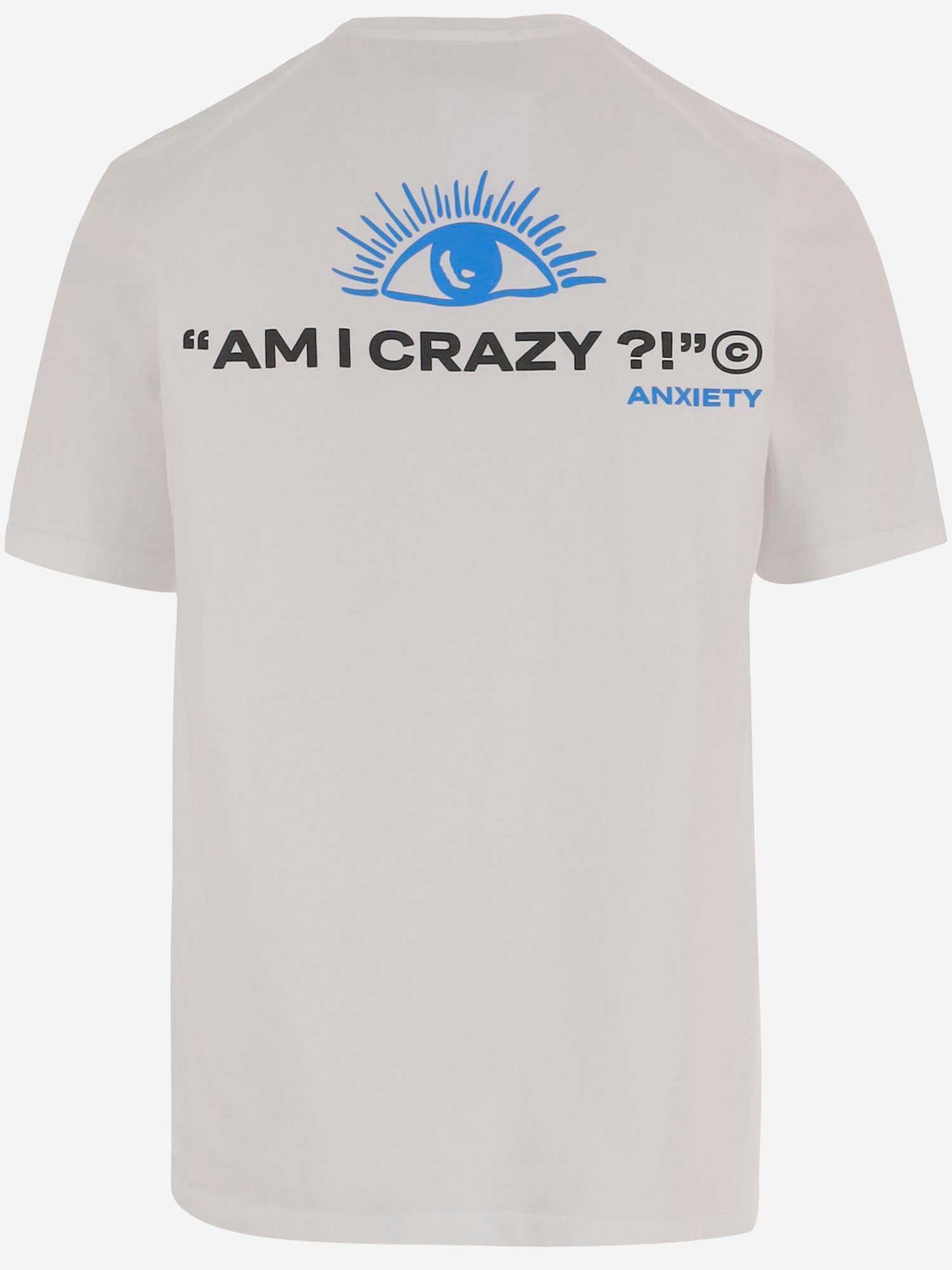 T-SHIRT IN COTONE CON STAMPA LOGO ANXIETYTEE WHITE 11:11 L.U.C.K. 