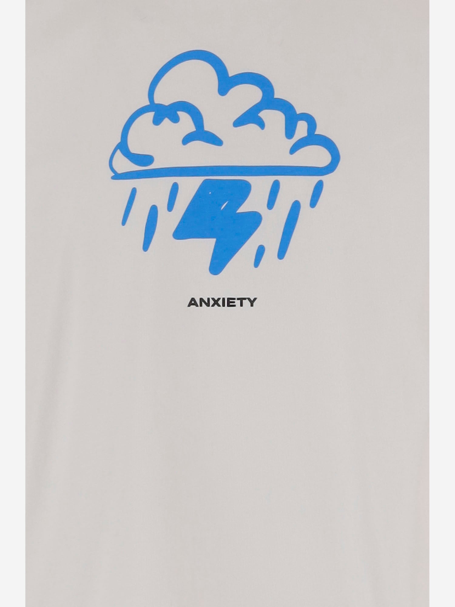 T-SHIRT IN COTONE CON STAMPA LOGO ANXIETYTEE WHITE 11:11 L.U.C.K. 