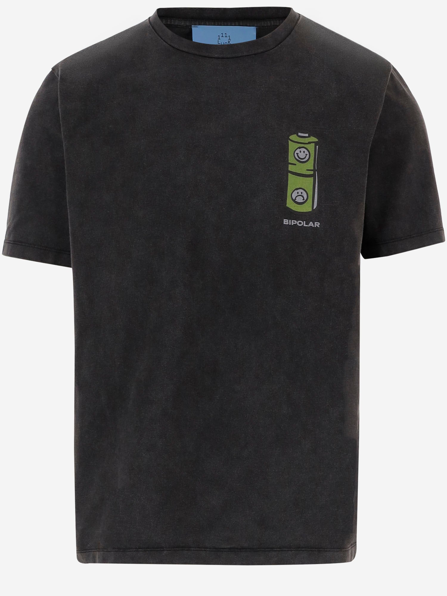 T-SHIRT IN COTONE CON STAMPA LOGO BIPOLARTEE BLACK 11:11 L.U.C.K. 