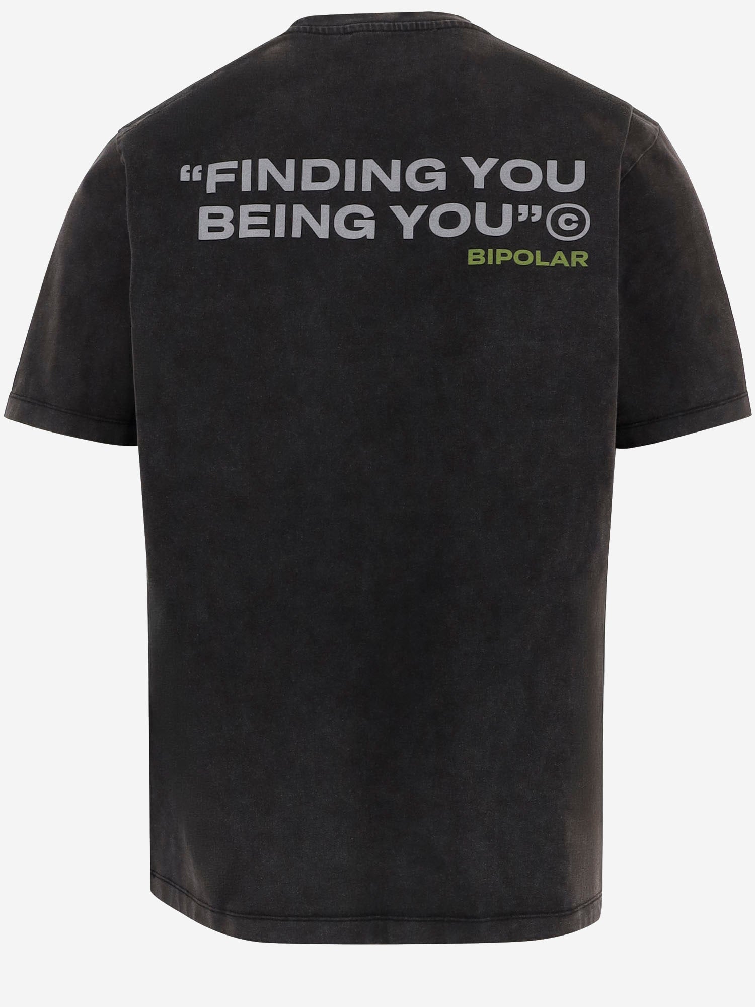 T-SHIRT IN COTONE CON STAMPA LOGO BIPOLARTEE BLACK 11:11 L.U.C.K. 