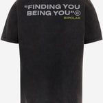 T-SHIRT IN COTONE CON STAMPA LOGO BIPOLARTEE BLACK 11:11 L.U.C.K. 