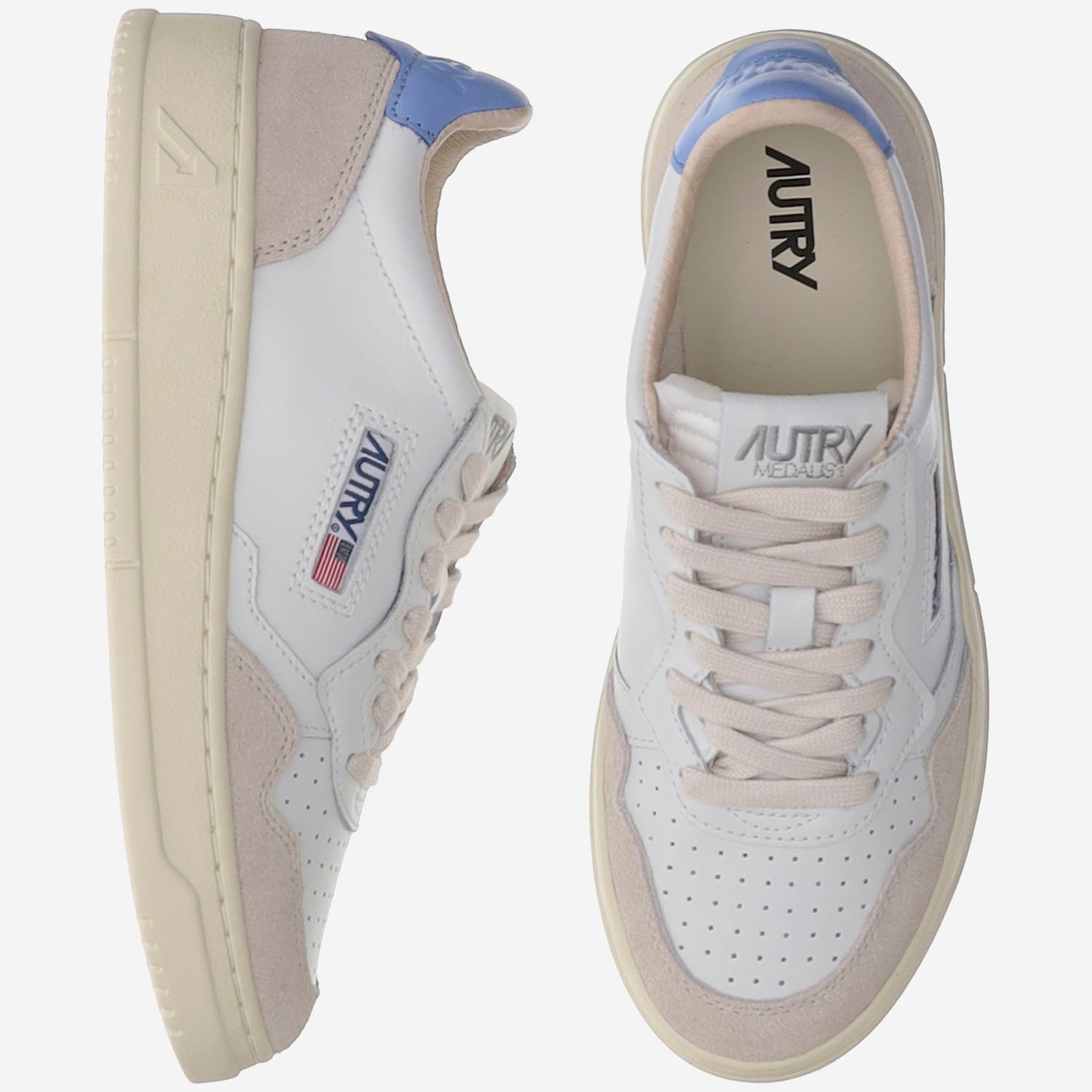 SNEAKERS LOW MEDALIST IN PELLE AULMLS12 LEATSUEDEWHTFORGET AUTRY 