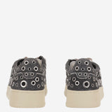 SNEAKERS IN CAMOSCIO CON OCCHIELLI METALLICI AULWTF01 SUEHOLBLKSILV AUTRY 