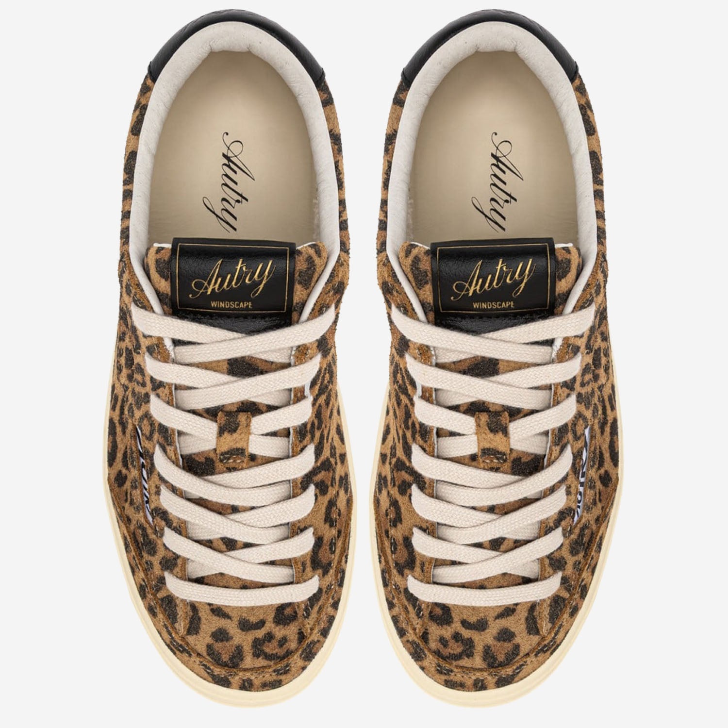 SNEAKERS WINDSCAPE LOW CON MOTIVO ANIMALIER SCLWDY01 SUEDELEOPRINTLEOPBLACK AUTRY 