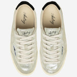 SNEAKERS WINDSCAPE LOW IN SUEDE LAMINATO ARGENTO E NERO SCLWZE01 LAMSUESUESILVBLK AUTRY 