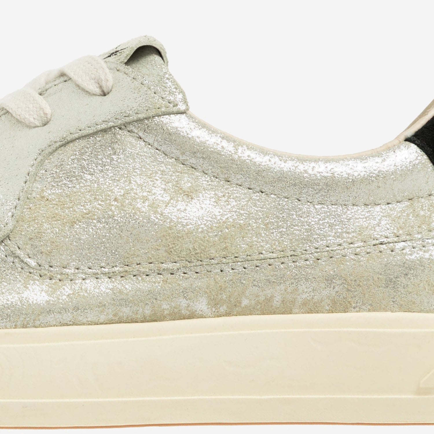 SNEAKERS WINDSCAPE LOW IN SUEDE LAMINATO ARGENTO E NERO SCLWZE01 LAMSUESUESILVBLK AUTRY 