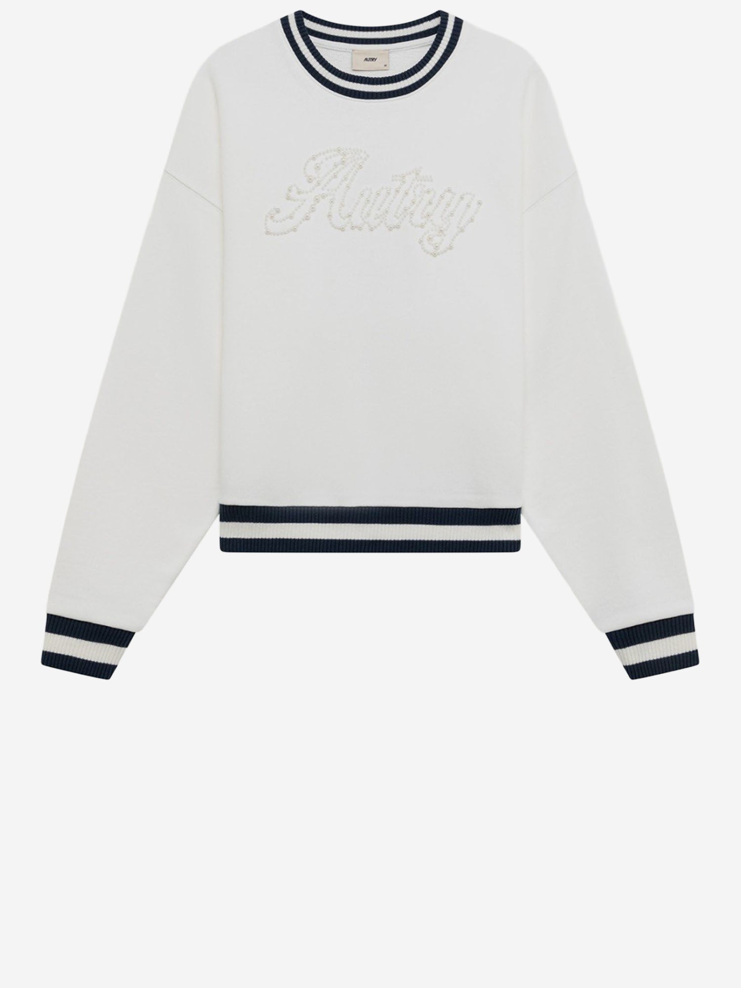 FELPA IN COTONE CON LOGO SWPW039W JERSEYWHITE AUTRY 