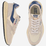 SNEAKERS REELWIND LOW IN NYLON E SUEDE WWLMUT27 SUEDENETECRUENSBLUE AUTRY 