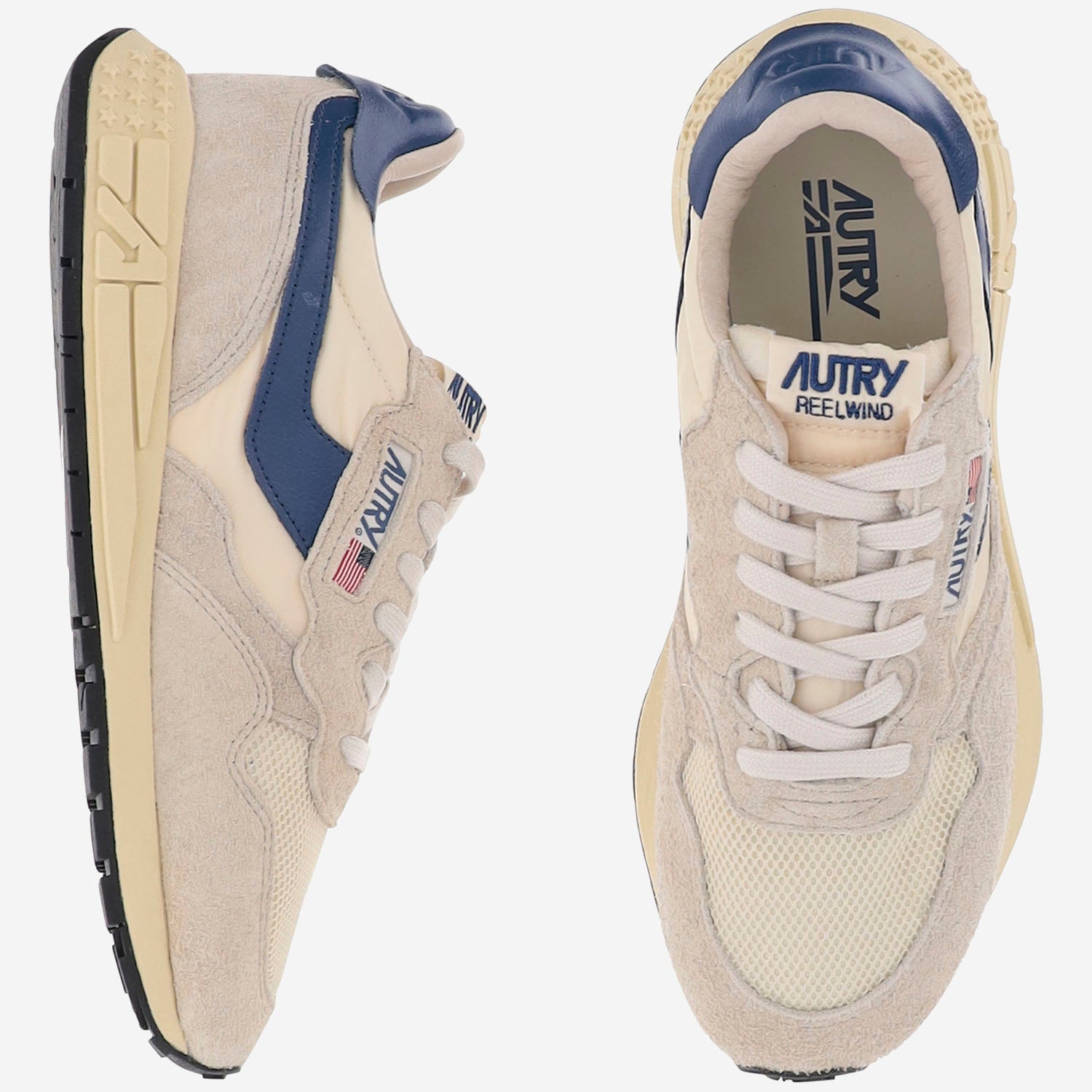 SNEAKERS REELWIND LOW IN NYLON E SUEDE WWLMUT27 SUEDENETECRUENSBLUE AUTRY 