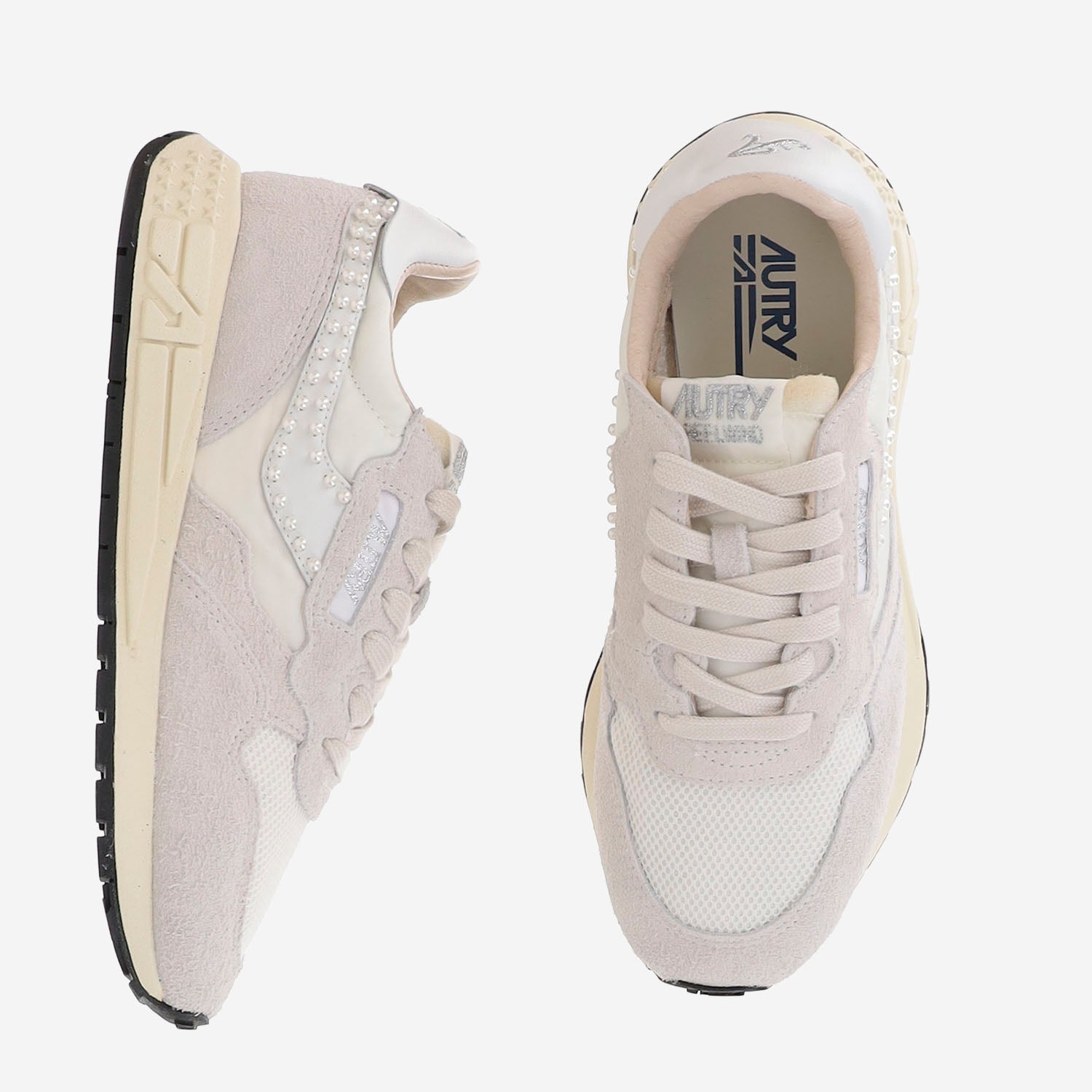 SNEAKERS REELWIND LOW IN NYLON E SUEDE WWLWNH01 SUENILPEAWHTWHT AUTRY 