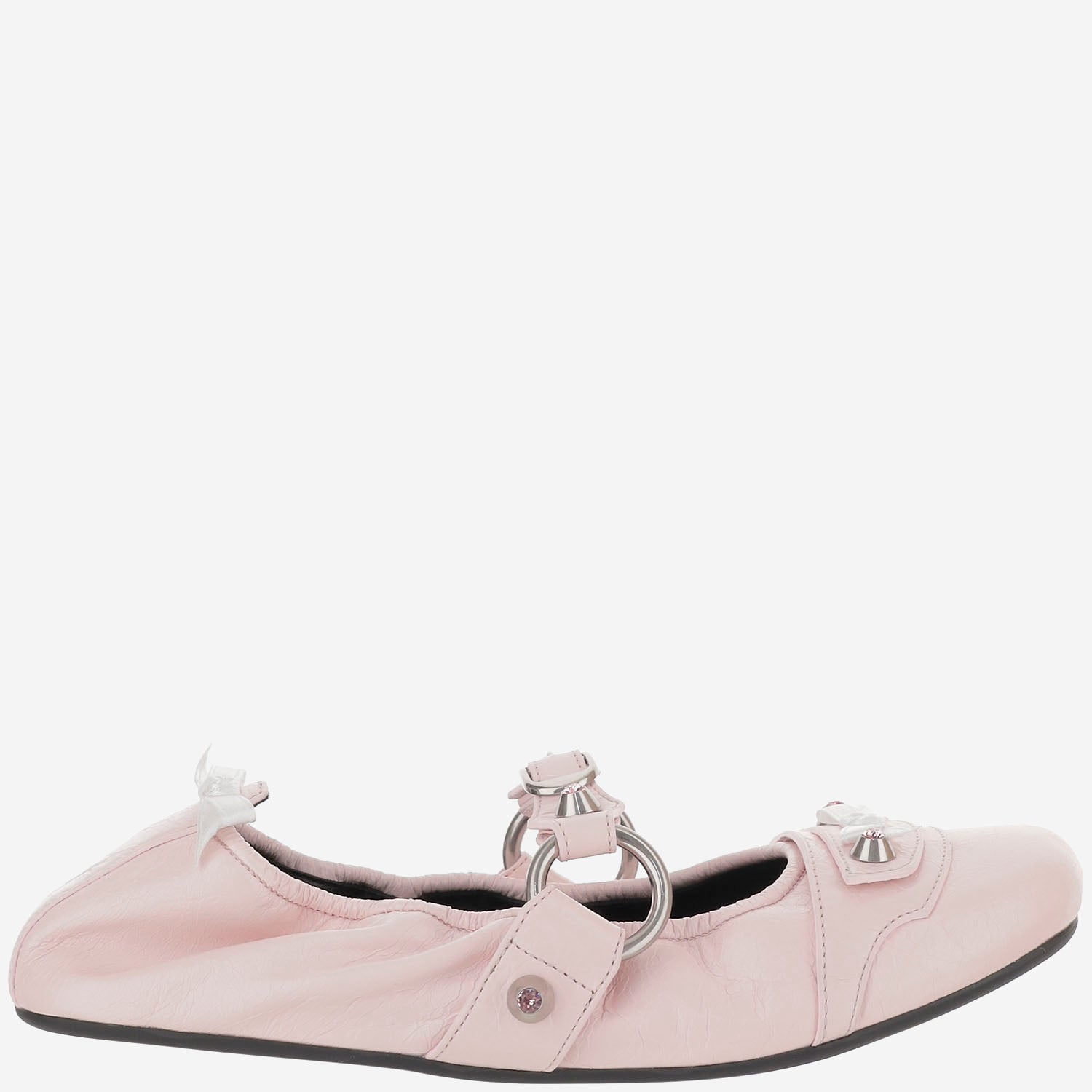 BALLERINE CITY FLAT IN PELLE CON FIOCCHI E STRASS 864665 WZD415158 BALENCIAGA 