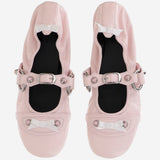 BALLERINE CITY FLAT IN PELLE CON FIOCCHI E STRASS 864665 WZD415158 BALENCIAGA 