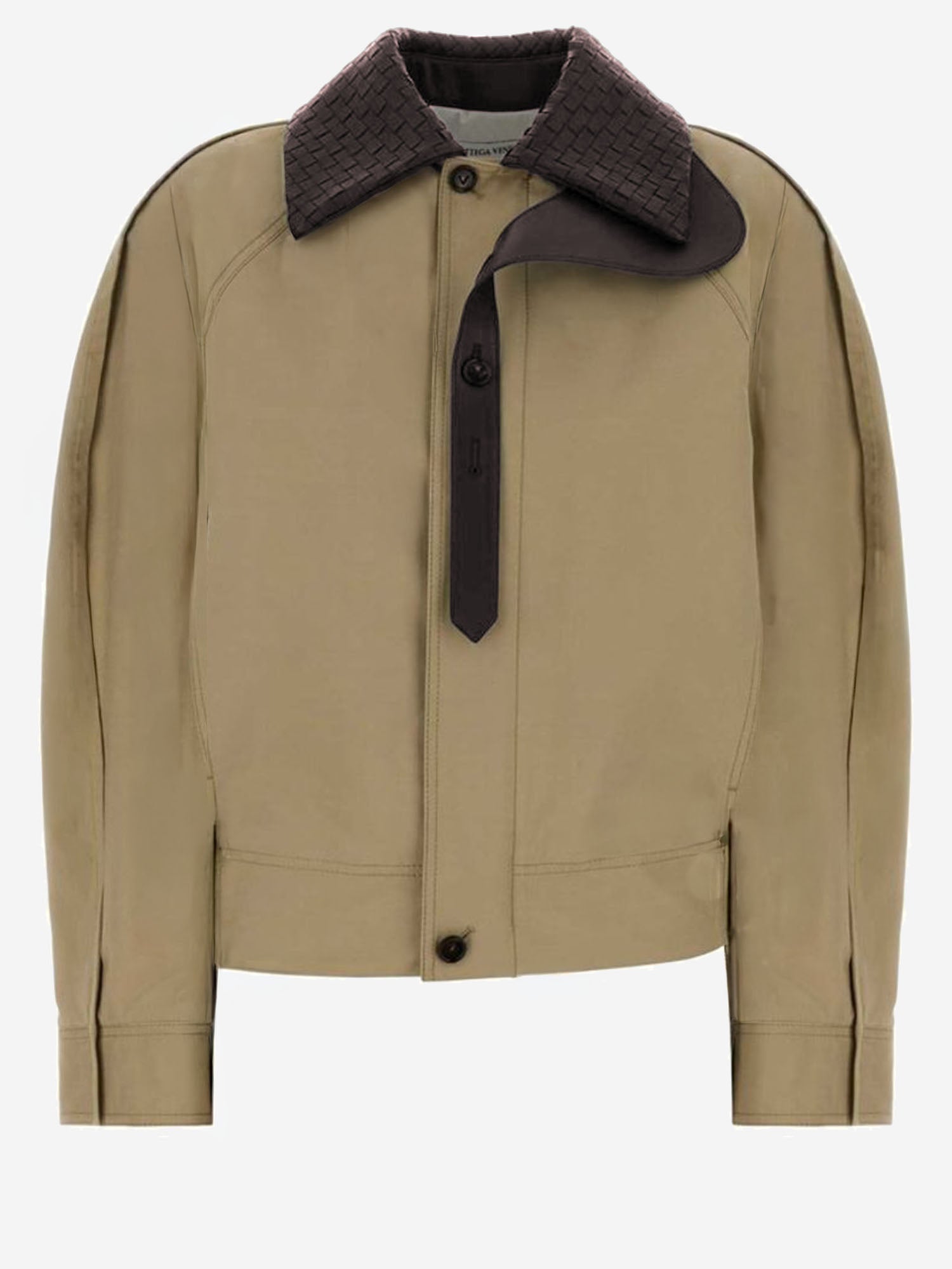 GIACCA IN COTONE CON COLLETTO IN PELLE 852425 V6KO02549 BOTTEGA VENETA 