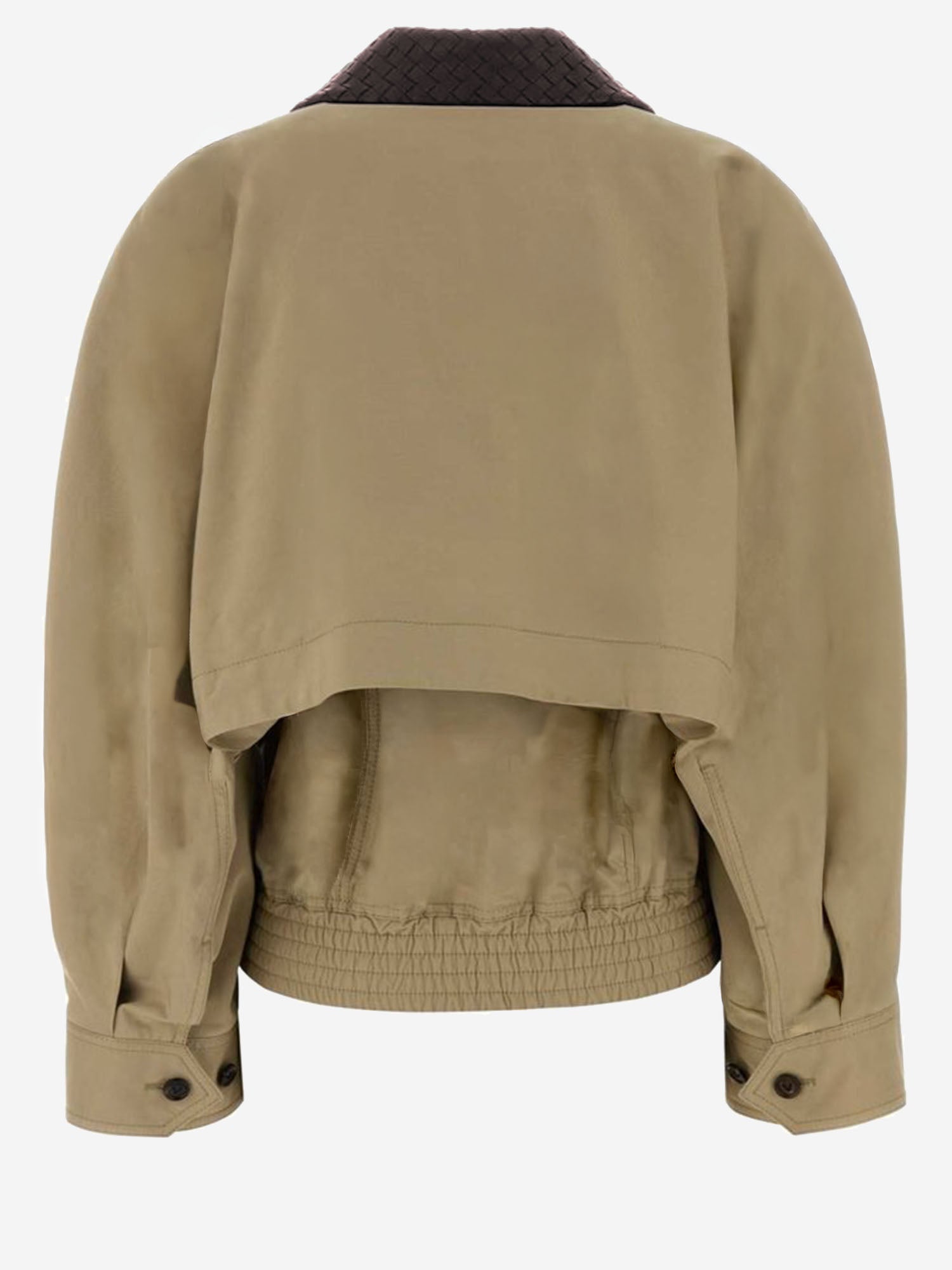 GIACCA IN COTONE CON COLLETTO IN PELLE 852425 V6KO02549 BOTTEGA VENETA 