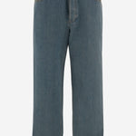 JEANS IN DENIM DI COTONE CON RISVOLTI CHECK 8116361 MIDBLUE BURBERRY 