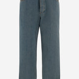 JEANS IN DENIM DI COTONE CON RISVOLTI CHECK 8116361 MIDBLUE BURBERRY 