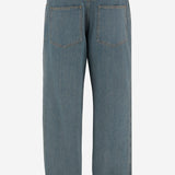JEANS IN DENIM DI COTONE CON RISVOLTI CHECK 8116361 MIDBLUE BURBERRY 