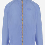 GIACCA CON CAPPUCCIO IN NYLON CON NASTRO CHECK 8122901 CORNFLOWERBLUE BURBERRY 