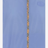 GIACCA CON CAPPUCCIO IN NYLON CON NASTRO CHECK 8122901 CORNFLOWERBLUE BURBERRY 