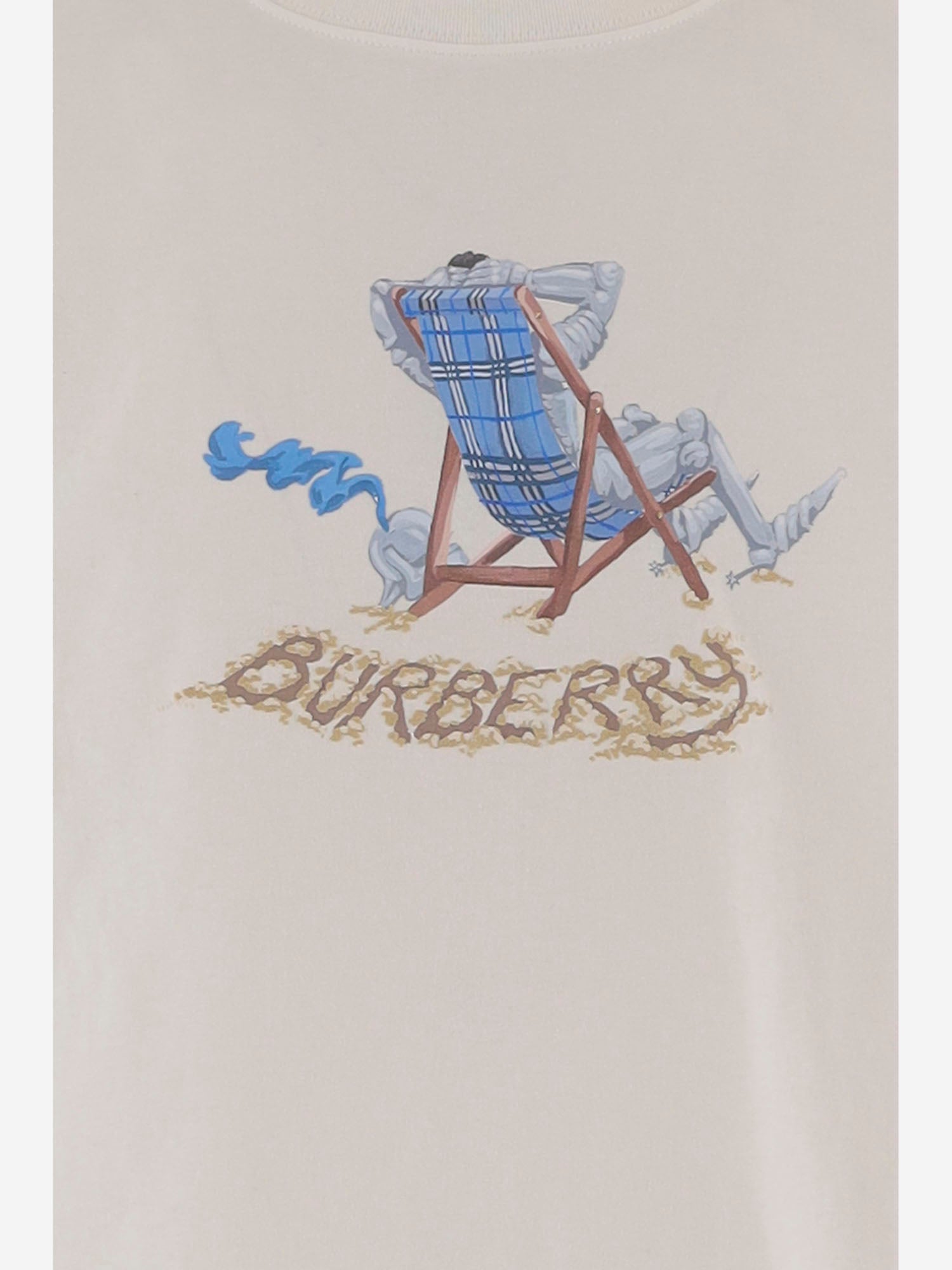 T-shirt in cotone Beach Knight 8123483 CHALK BURBERRY 
