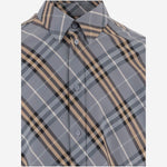 CAMICIA IN COTONE CON MOTIVO CHECK 8123670 WAVEBLUEIPCHECK BURBERRY 